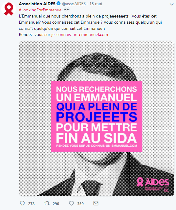 Reporting twitter de la campagne AIDES